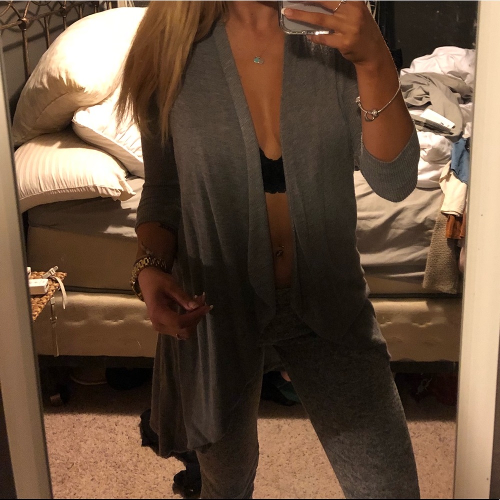 Long grey cardigan